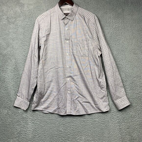 Johnston & Murphy Shirt Mens L Checked Button Down Dress Shirt - Picture 1 of 11